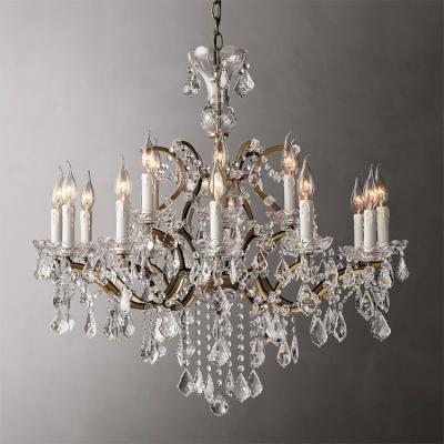 China Traditional Vintage Rococo Crystal Art Deco Lighting Fixture Wedding Decoration Light Electroplating Luxury Crystal Chandelier for sale