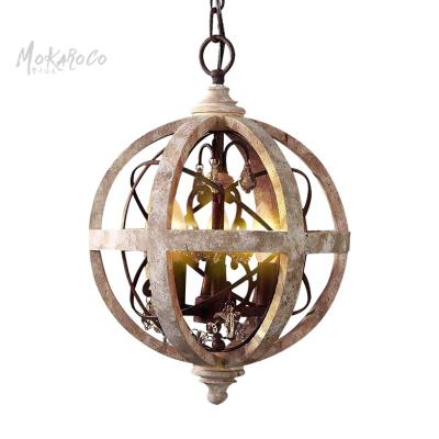 China 2020 Traditional Vintage Round Style Hot Selling Exquisite Crystal Wood Chandelier for sale