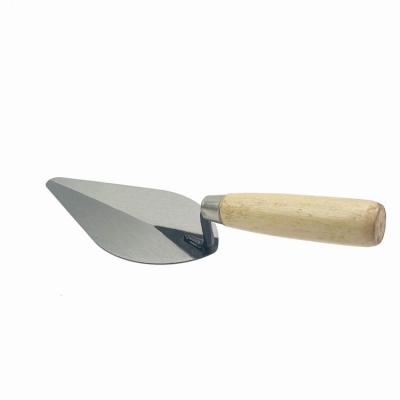 China 7 Inch Cornered Wood Handle Pointing Masonry Building Brick Laying Hand Trowel for sale