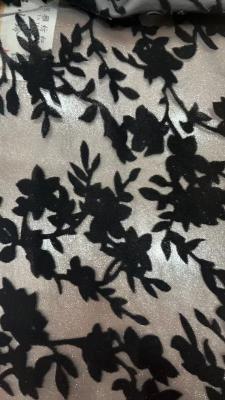 China 250GSM Velour Fabric Burnt Flower Velvet Fabric For Bags Shoes Drapery for sale