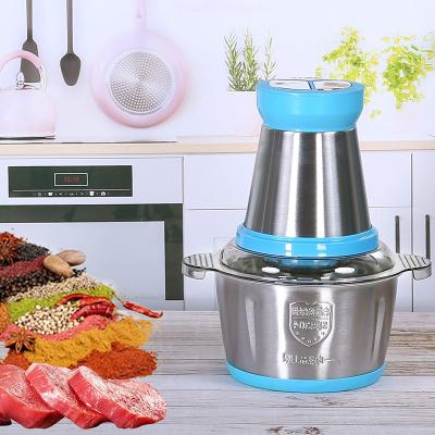 China 2021 New Design 2L 3 Speeds Car Manual Food Cleaver Homemade Electric Chopper Meat Grinder for sale