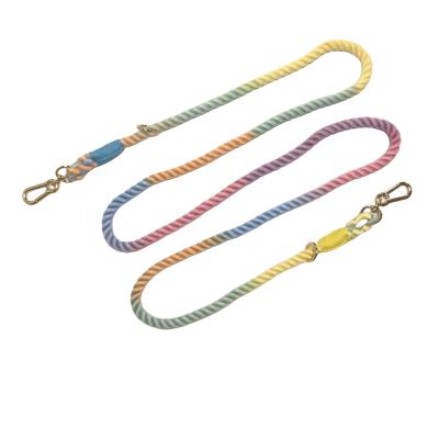 China Customized Manufacturer Customized Macaron Cotton Dog Leash with Multicolor Rope Dog Leash for sale