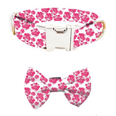 China Custom Pattern & Brand DETACHED Logo Print Strap Soft Neoprene Rubber Sublimation Padded Durable Dog Collar for sale