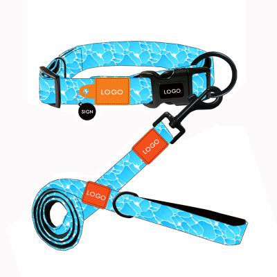 China Polyester Neoprene DETACHED Dog Collar Custom Design Adjustable Comfortable Durable Pet Collar For Large Dogs for sale