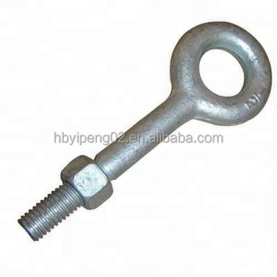 China Carbon Steel Tie Fittings Hot Dip Galvanized Eye Bolt For Line Hardware Hot Forged Threaded Shank Eye Bolt for sale