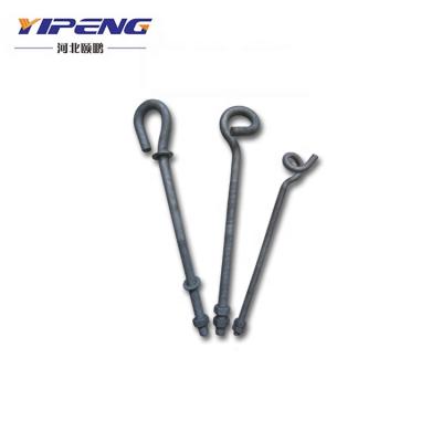 China Q235 Line Hardware Hog Tail Hook Carbon Steel HDG Braid Bolt Pole Bolt for sale