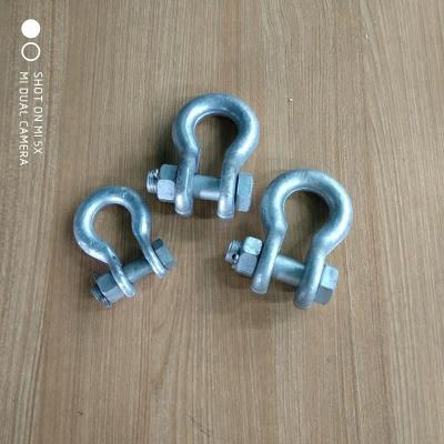 China Overhead Line Accessories U Shackle Hot Forged Hot Galvanized U Clevis For Transmission Line Hardware Accessories Anchor Shackle for sale