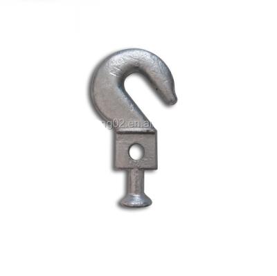 China Excellent Q235 Carbon Steel Tongue Hook Manufacturing 70 KN Ball Ended Hook For Line Pole Material for sale