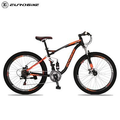 China Cheap MTB Steel EUROBIKE 27.5 29 Inch 21 24 Speed ​​Bicycle Sight Suspension High Carbon Steel Running Mountain Bike Soft Tails Full for sale