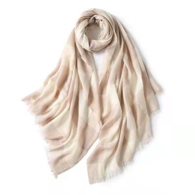 China W031-Hot Sale Women's Cream Cream Scarf Winter Woolen Scarf Long Shawl Multicolor Warm Grid Wholesale Woolen for sale