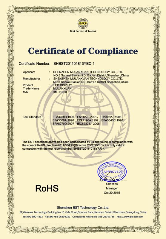 ROHS - shenzhen MUENLED Co., Ltd