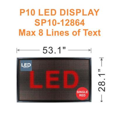 China P10 LED Display Sign, 1-8 Line 128x64 RED for sale