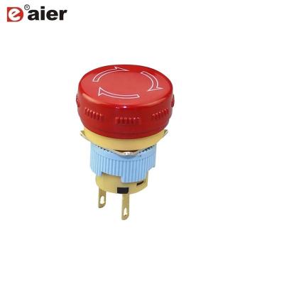 China IP67 SPST Momentary Push ON 4 Pin 16mm Emergency Stop Push Button Switch for sale