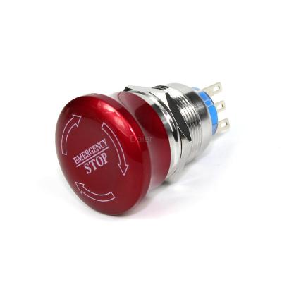 China 22MM Metal Emergency Mushroom Start and End Push Button Switch for sale