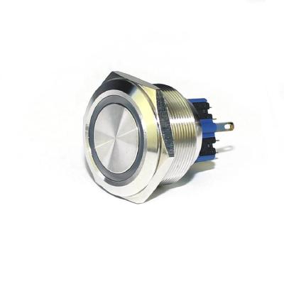 China Waterpoof Momentary Steel Push Button Switch 30mm 12V Ring Pushbutton Illuminated Metal Stainless 30mm for sale