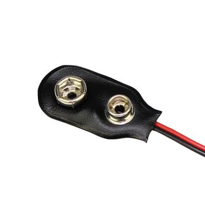 China Spring Housing DCK1 9V Wire Lead Battery Steel Black Plastic Snap Clip Connector Nickel Plated for sale