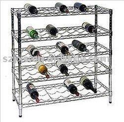 China Single Sided Metal Wine Rack, Wine Bottle Shelf for sale