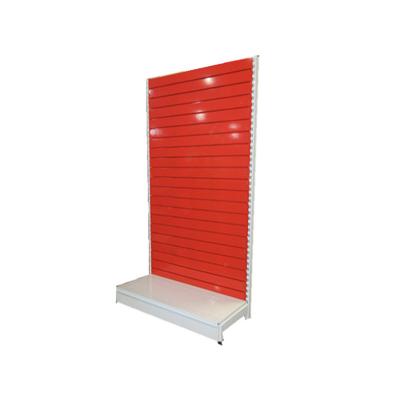 China Single Sided Supermarket Metal Shelf Hook Rack Holder Slatwall Display Stands for sale