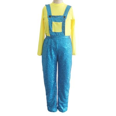 China Little Boy Dance Sets Minion Stage Performance Costume Wear Shiny Sequin Party Dance Dress for sale