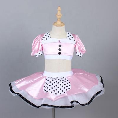 China Dresses Professional Dance Dress Girls Pink Sleeve Blast Maid Dance Wear Two Pieces Performance Skirt Drama Stage Pot for sale