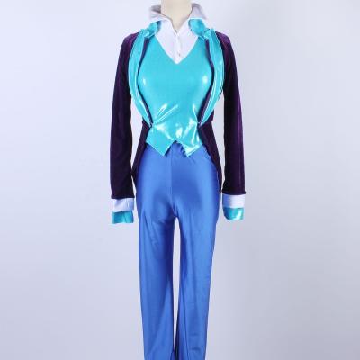 China from above & Largest Aluminum Tees Velvet Stage Director Jazz Dance Costume Blue Purple Blue Long Pants Shirt for sale