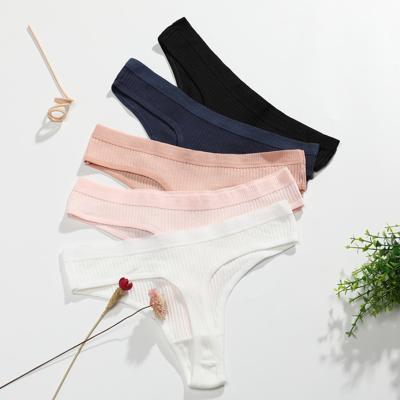 China High Quality Cotton Antibacterial Soft G - String Bikini Thong Ladies 8 Colors Sexy Panties for sale