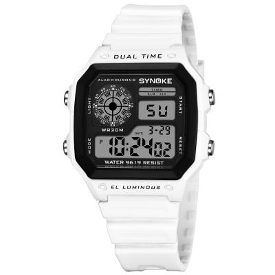 China SYNOKE 9619 Ultra Thin Dual Time Countdown Waterproof Alarm Watch Outdoor Sports Digital Block Tangan for sale