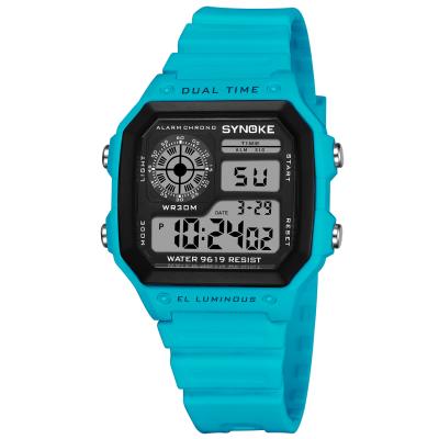 China SYNOKE 9619 50M Waterproof Mens Digital Watches Alarm Chronograph Sports Wristwatches for sale