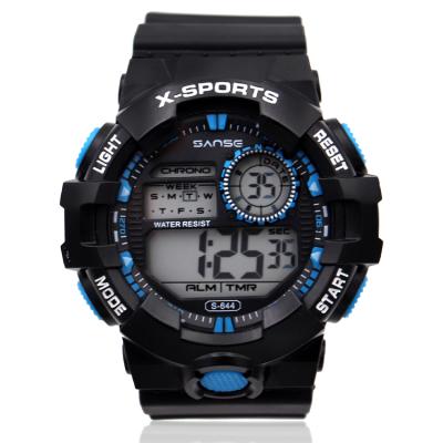 China Fashionable Mens Sport Wrist Watch Sanse S-644 Waterproof Design Alarm Your Own Digital Watch Hand For Teenager for sale