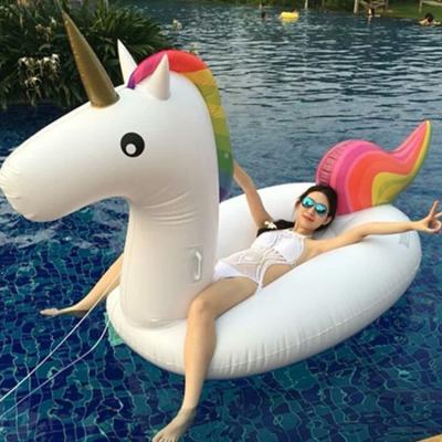 China Floating Toys Large Unicorn Pool Float White Inflatable Kids Pool Island Air Filled Protective Unicorn Wholesale Soft Adult Sport for sale