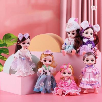 China Mini Factory Cheap Wholesale 16cm Movable Jointed Dolls Fashion Clothes Plastic Princess Doll Girl Toy for sale