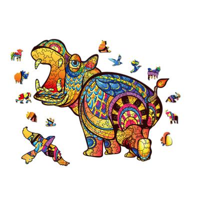 China DIY TOY Wholesale Cheapest Price Small 100 Pieces Colorful Animals Woody Paper Puzzle Size Quality Certification for sale