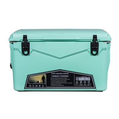 China New design waterproof 45qt camping and rotomolded fishing water ice chest cooler box, cooler box with bottle opener for sale