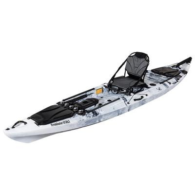 China Pe Paddle Fishing Kayak With Rudder 1 Person Fishing Boat For Outdoor Activities for sale