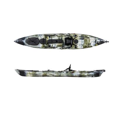 China NEW Comfortable Single LLDPE Plastic Sea Boat Fishing Kayak With Rudder For Sale for sale