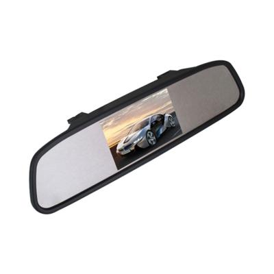 China Shockproof 2video input universal 4.3inch car rear view mirror monitor with clip mount for sale