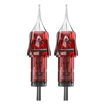 China Stainless Steel Tattoo Needles Sterilized Red Cartridges for Permanent Tattoo for sale