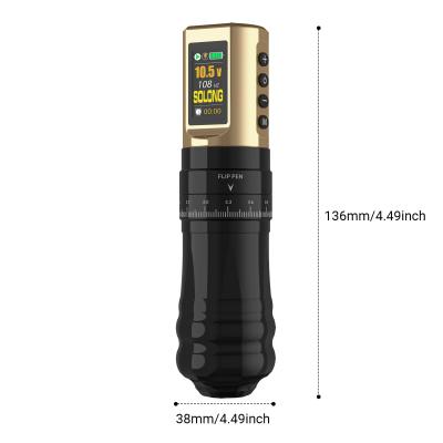 China CNC Single Charge Durable Model Stroke Adjustable Tattoo Machine Pen con 1800 MAh para el uso del artista Arte corporal en venta