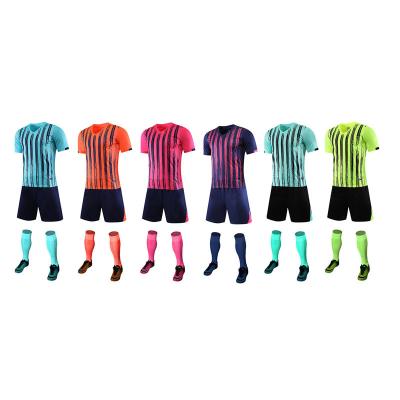 China Sets 2022 New Style Custom Breathable Soccer Shirts With Pants Sport Jersey Kit Full Set Soccer Uniform Wear Football for sale