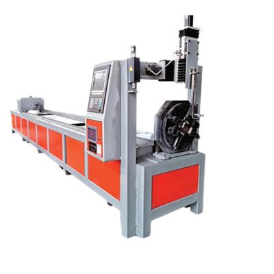 China Easy Operate CNC Round Pipe Cutting Machine Automatic CNC Plasma Pipe Cutting Machine Material-feeding Plasma Tube Cutting Machine for sale