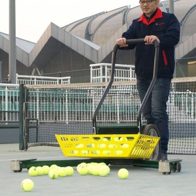 China FACTORY OUTLET Easy Folding 2 Wheel Portable Steel Tennis Ball Picking Collecting Ball Machine for sale