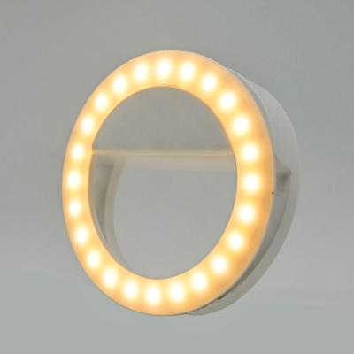 China Rechargeable Selfie Light 450mAh 48PCS LED 3 Modes Dimmable Portable Detachable Ring Light Portable Clip-On Ring Phone Ring Light for sale