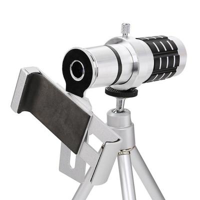 China Blue 7 Layers Coating HD Telescope 12X Camera Lens With Tripod for sale