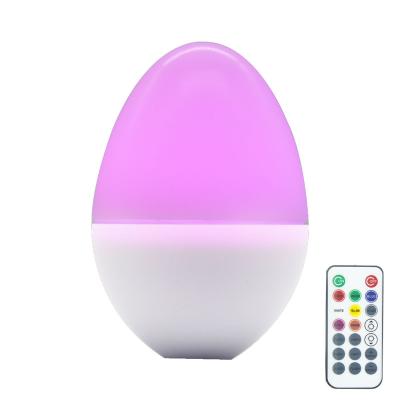 China ABS NEW Novelty 2 Pack Dimmable Hanging LED Egg Light With RF Remote Control Night Lamp Easter Egg Kids Mood LED Light Lamp for sale