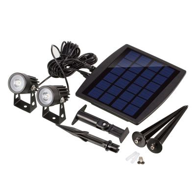 China LANDSCAPE Solar Power Waterproof Spotlight Energy Saving Double Heads Led Lawn Outdoor Spike Solar Spot Lights for sale