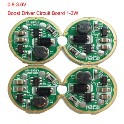 China CEM-1 OR FR-4 Boost LED Power Board 1W 3W 17mm Mode 0.8V-3.6V 1 LED Flashlight Driver For Q5R5AA/CR123 Battery Power Board for sale