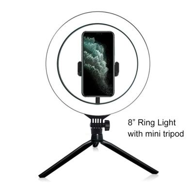 China 8 Inch PORTABLE Dimmable Ring LED Lamp Studio Camera LED Phone Selfie Video Show Ring Lights for sale