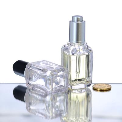 China Personal Care 15ml Cube Container PETG Cosmetic Plastic Dropper Bottle For Essential Oil Cosmetic Packaging for sale