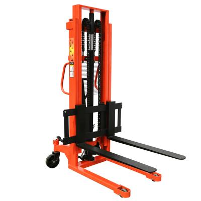 China High efficiency 1 ton straddle ce/1500kg mini hydraulic hand pallet stacker priced 3m lifting trolley for sale for sale