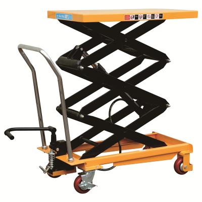 China Hotels Crank Micro Scissor Table Lift Supplier Hand Manual Double Scissor Lift Tables 100kg To Hire Top Supplier for sale